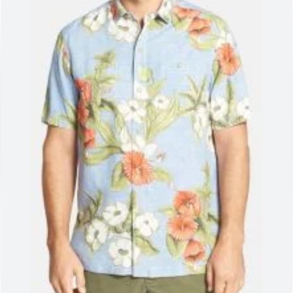 NWT Tommy Bahama Silk Floral Persuasion Short Sleeve Hawaiian Camp Shirt Medium